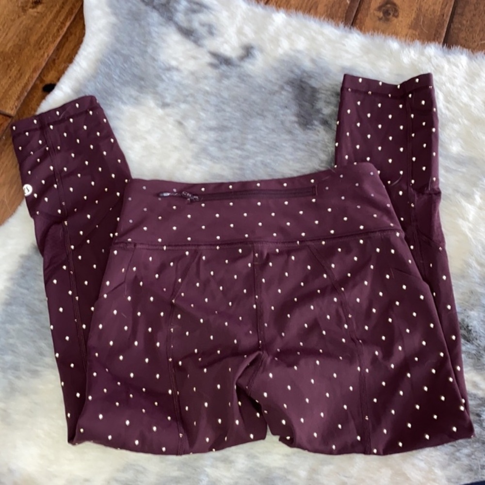 Lululemon Pace Rival Crop Night Fall Bordeaux Drama Gold 2 - Picture 4 of 8